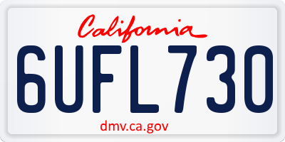 CA license plate 6UFL730