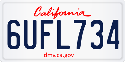 CA license plate 6UFL734