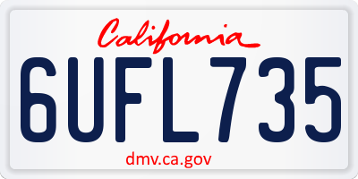 CA license plate 6UFL735