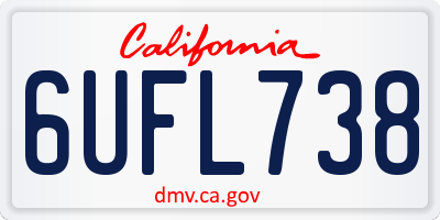 CA license plate 6UFL738