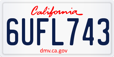 CA license plate 6UFL743
