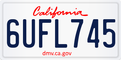 CA license plate 6UFL745