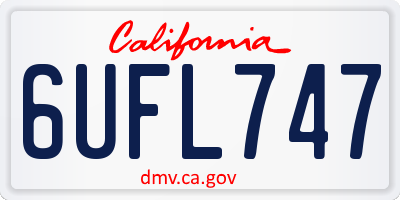 CA license plate 6UFL747
