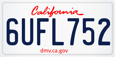 CA license plate 6UFL752