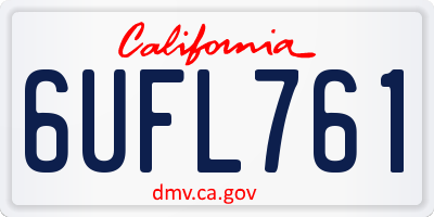 CA license plate 6UFL761