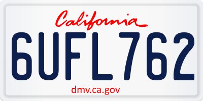 CA license plate 6UFL762