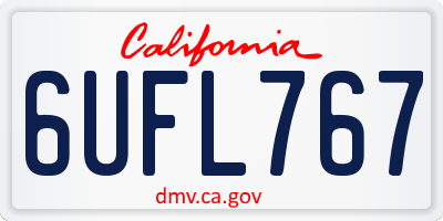 CA license plate 6UFL767