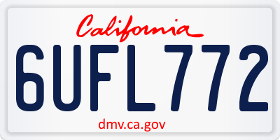 CA license plate 6UFL772
