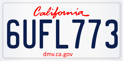 CA license plate 6UFL773