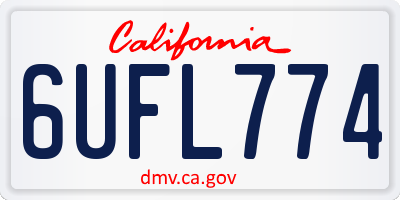 CA license plate 6UFL774