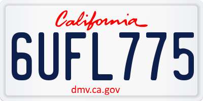 CA license plate 6UFL775