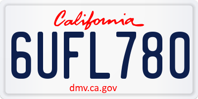 CA license plate 6UFL780