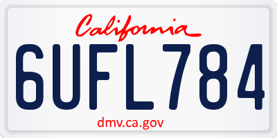 CA license plate 6UFL784