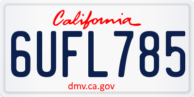 CA license plate 6UFL785