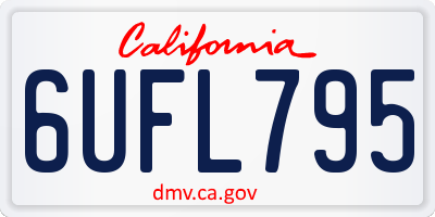 CA license plate 6UFL795