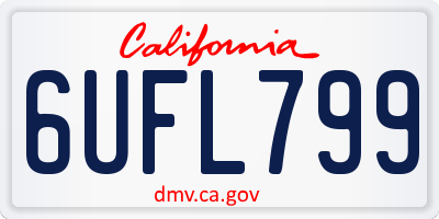 CA license plate 6UFL799