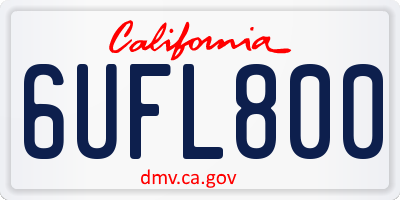CA license plate 6UFL800
