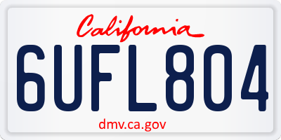 CA license plate 6UFL804