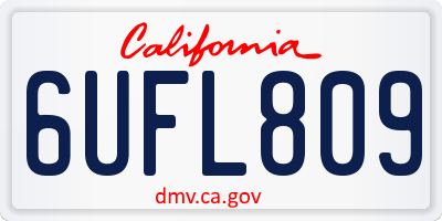 CA license plate 6UFL809