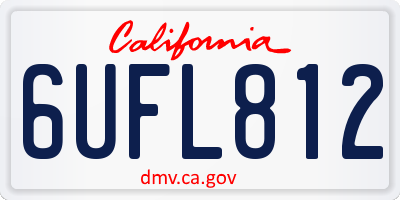 CA license plate 6UFL812