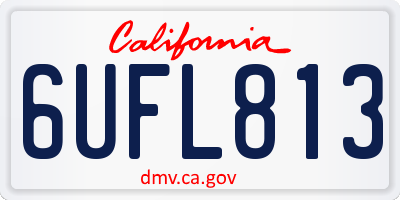 CA license plate 6UFL813