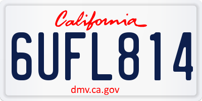 CA license plate 6UFL814