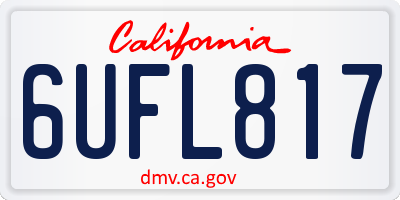 CA license plate 6UFL817