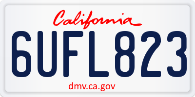 CA license plate 6UFL823