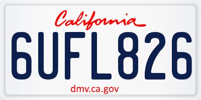 CA license plate 6UFL826