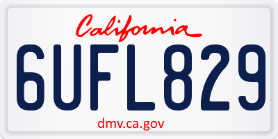 CA license plate 6UFL829