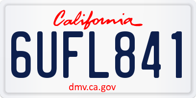 CA license plate 6UFL841