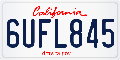 CA license plate 6UFL845