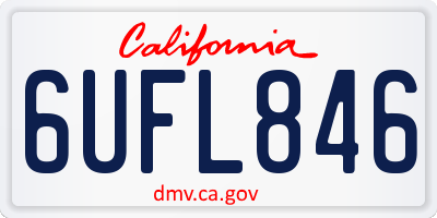 CA license plate 6UFL846