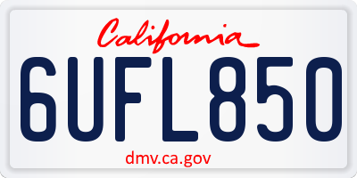 CA license plate 6UFL850