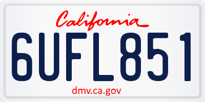 CA license plate 6UFL851