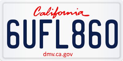 CA license plate 6UFL860