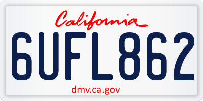 CA license plate 6UFL862