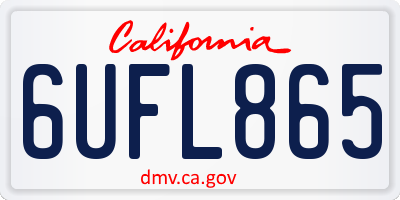 CA license plate 6UFL865
