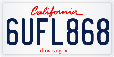 CA license plate 6UFL868