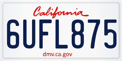 CA license plate 6UFL875