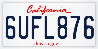 CA license plate 6UFL876