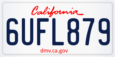 CA license plate 6UFL879