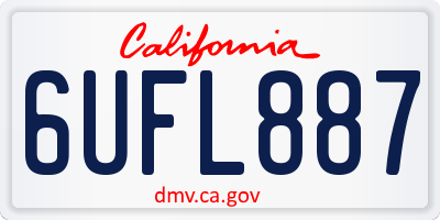 CA license plate 6UFL887