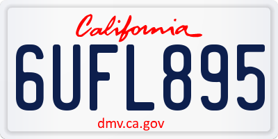 CA license plate 6UFL895