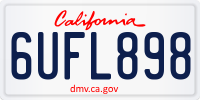 CA license plate 6UFL898