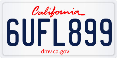 CA license plate 6UFL899