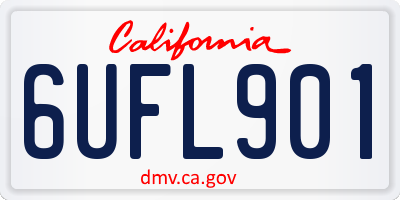 CA license plate 6UFL901