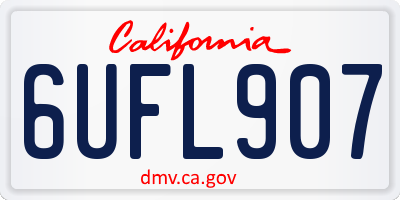 CA license plate 6UFL907