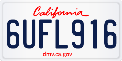 CA license plate 6UFL916