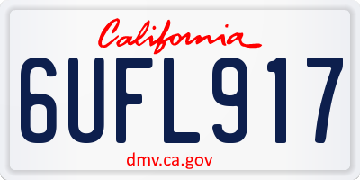 CA license plate 6UFL917
